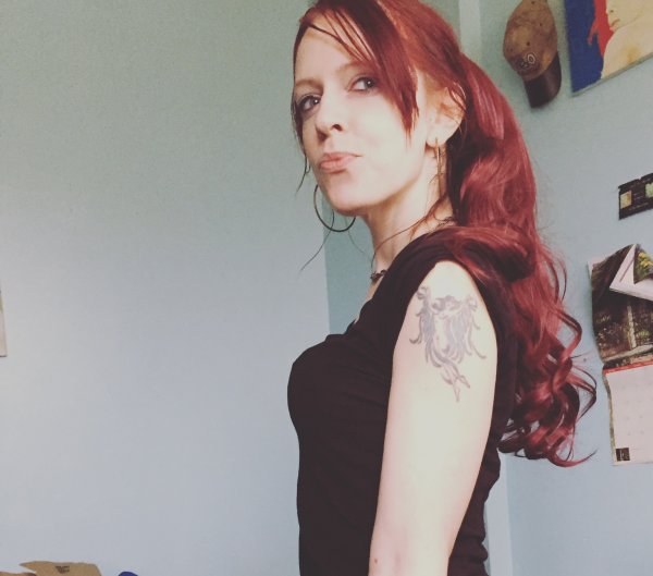 Redhead daddy long hair secretary