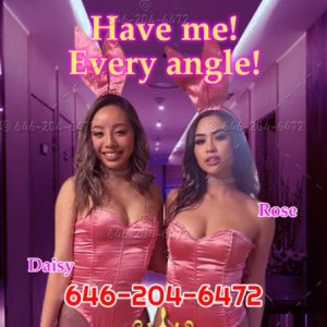 2 Asian girls💘Daisy & Rose😜💋Lots of Tricks👉646-204-6472